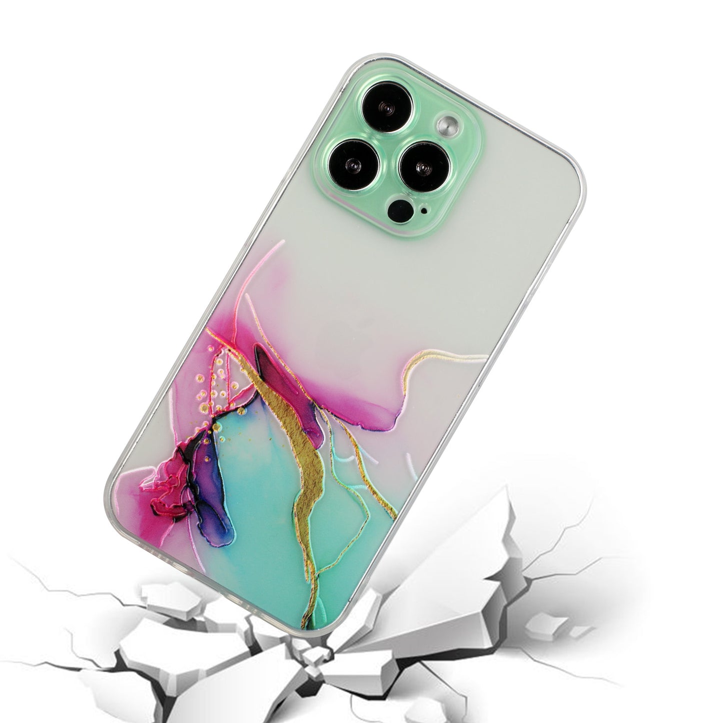 All-Inclusive Embossing Marble Pattern Soft TPU Precise Cut-Out Phone Cover Case for iPhone 13 Pro Max 6.7 inch