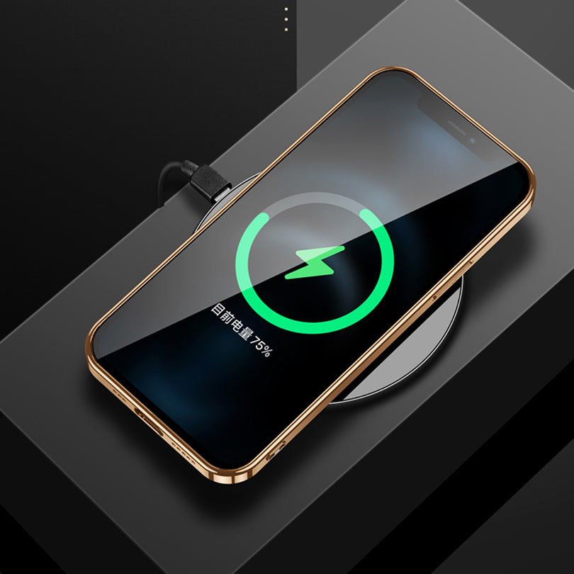 SULADA Electroplating Frame Well-Protected Litchi Texture PU Leather Coated Hybrid Phone Case for iPhone 13 Pro Max 6.7 inch