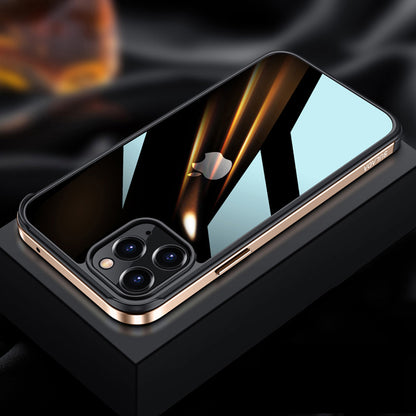 SULADA Minrui Series Electroplating Metal Frame Scratch-proof PC Hybrid Back Protector Phone Shell for iPhone 13 Pro Max 6.7 inch