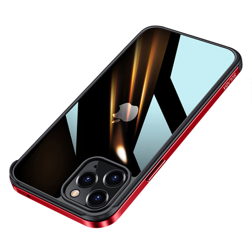 SULADA Minrui Series Electroplating Metal Frame Scratch-proof PC Hybrid Back Protector Phone Shell for iPhone 13 Pro Max 6.7 inch