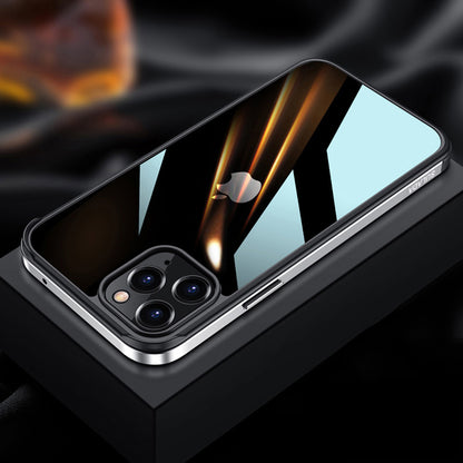 SULADA Minrui Series Electroplating Metal Frame Scratch-proof PC Hybrid Back Protector Phone Shell for iPhone 13 Pro Max 6.7 inch