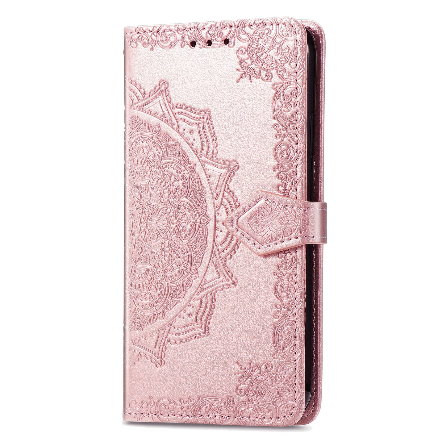 Mandala Flower Embossment PU Leather Stand Wallet Phone Flip Case Shell for iPhone 13 Pro Max 6.7 inch