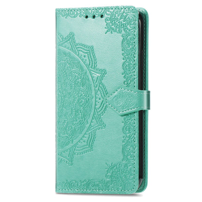 Mandala Flower Embossment PU Leather Stand Wallet Phone Flip Case Shell for iPhone 13 Pro Max 6.7 inch