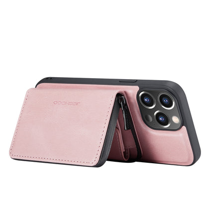JEEHOOD Stylish Well-protected Shockproof Magnetic Detachable 2-in-1 Hybrid Case with Zippered Wallet Kickstand for iPhone 13 Pro Max 6.7 inch