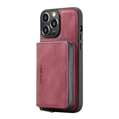 JEEHOOD Stylish Well-protected Shockproof Magnetic Detachable 2-in-1 Hybrid Case with Zippered Wallet Kickstand for iPhone 13 Pro Max 6.7 inch