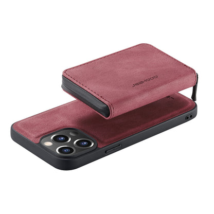 JEEHOOD Stylish Well-protected Shockproof Magnetic Detachable 2-in-1 Hybrid Case with Zippered Wallet Kickstand for iPhone 13 Pro Max 6.7 inch