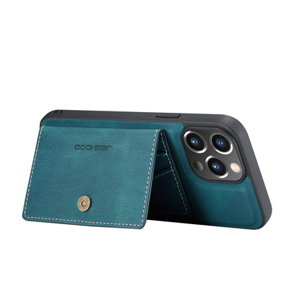 JEEHOOD Anti-drop Magnetic Clasp Kickstand Wallet Design Detachable 2-in-1 Leather Coated TPU Phone Case for iPhone 13 Pro Max 6.7 inch