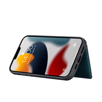 JEEHOOD Anti-drop Magnetic Clasp Kickstand Wallet Design Detachable 2-in-1 Leather Coated TPU Phone Case for iPhone 13 Pro Max 6.7 inch