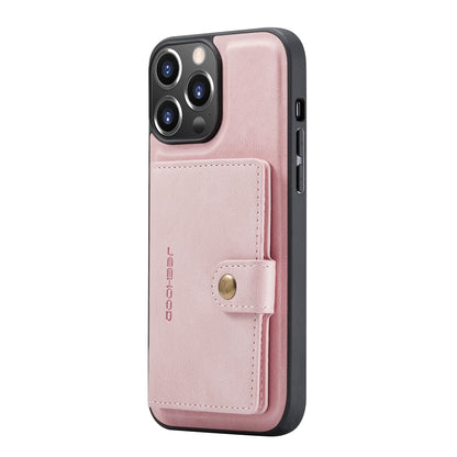 JEEHOOD Anti-drop Magnetic Clasp Kickstand Wallet Design Detachable 2-in-1 Leather Coated TPU Phone Case for iPhone 13 Pro Max 6.7 inch