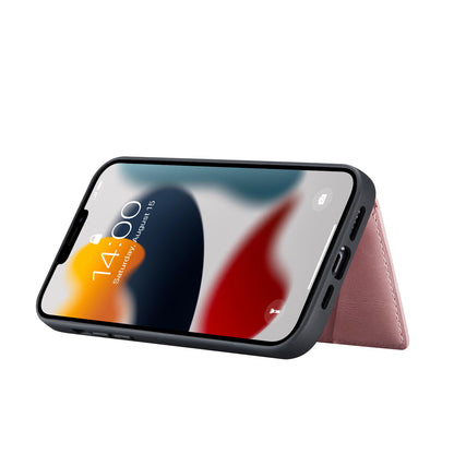 JEEHOOD Anti-drop Magnetic Clasp Kickstand Wallet Design Detachable 2-in-1 Leather Coated TPU Phone Case for iPhone 13 Pro Max 6.7 inch