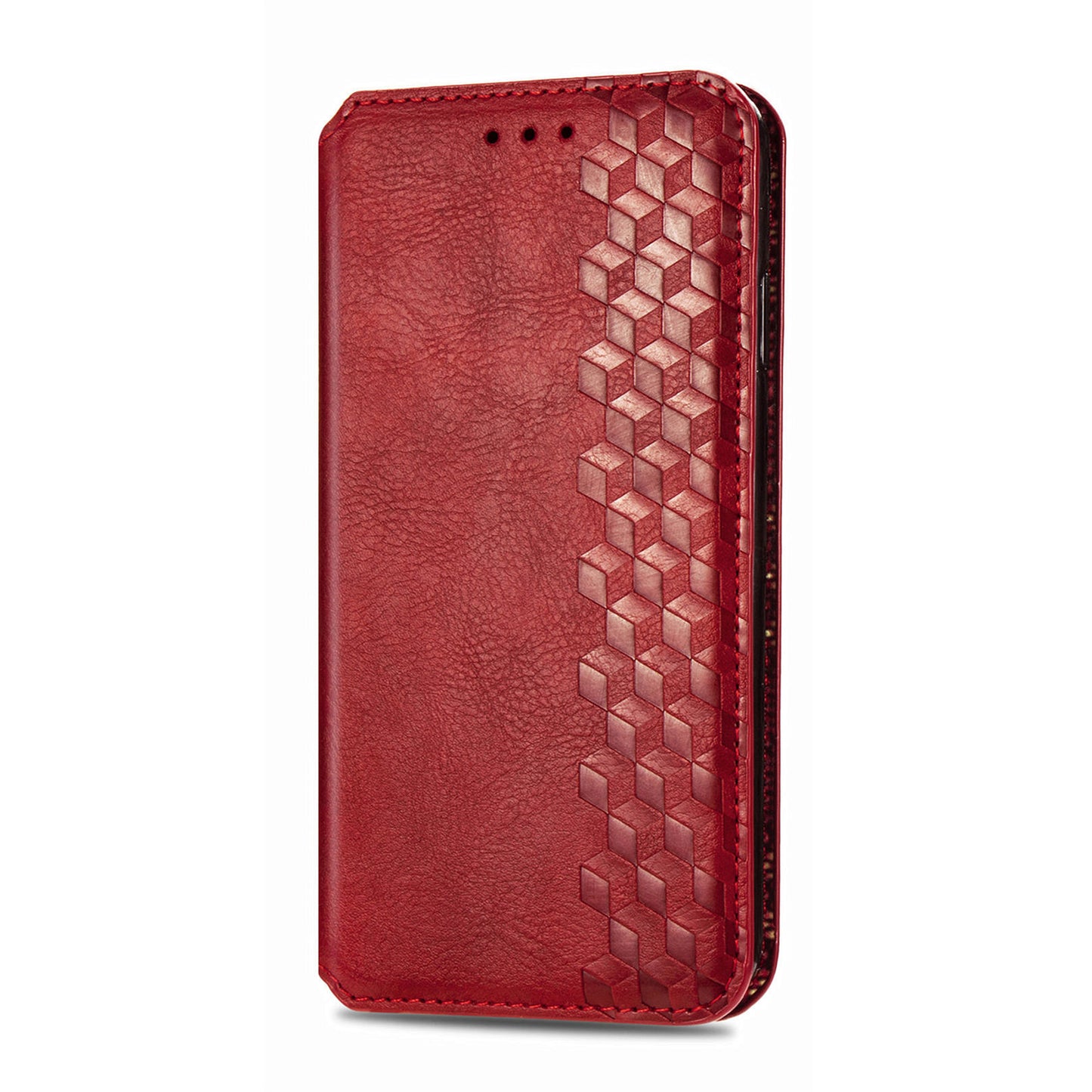 Imprinting Rhombus Auto-absorbed Leather Phone Case Wallet Stand Shell for iPhone 13 Pro Max 6.7 inch