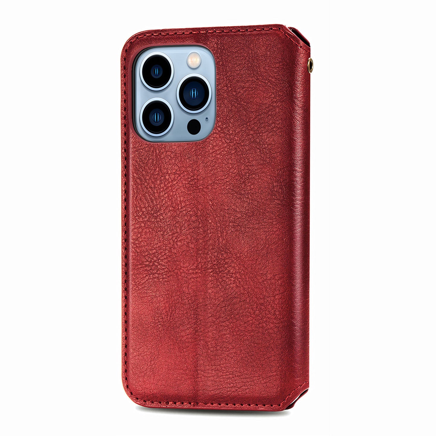 Imprinting Rhombus Auto-absorbed Leather Phone Case Wallet Stand Shell for iPhone 13 Pro Max 6.7 inch