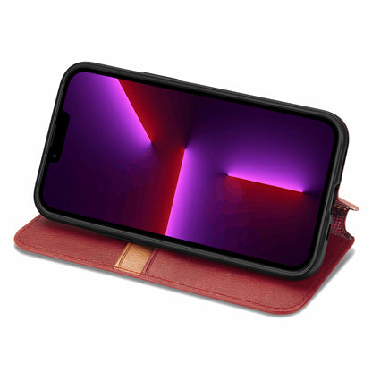 Imprinting Rhombus Auto-absorbed Leather Phone Case Wallet Stand Shell for iPhone 13 Pro Max 6.7 inch