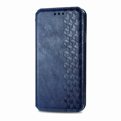 Imprinting Rhombus Auto-absorbed Leather Phone Case Wallet Stand Shell for iPhone 13 Pro Max 6.7 inch