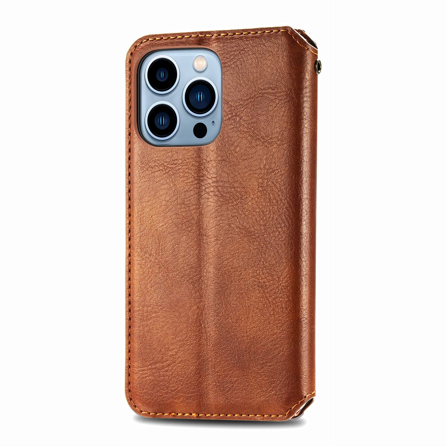 Imprinting Rhombus Auto-absorbed Leather Phone Case Wallet Stand Shell for iPhone 13 Pro Max 6.7 inch