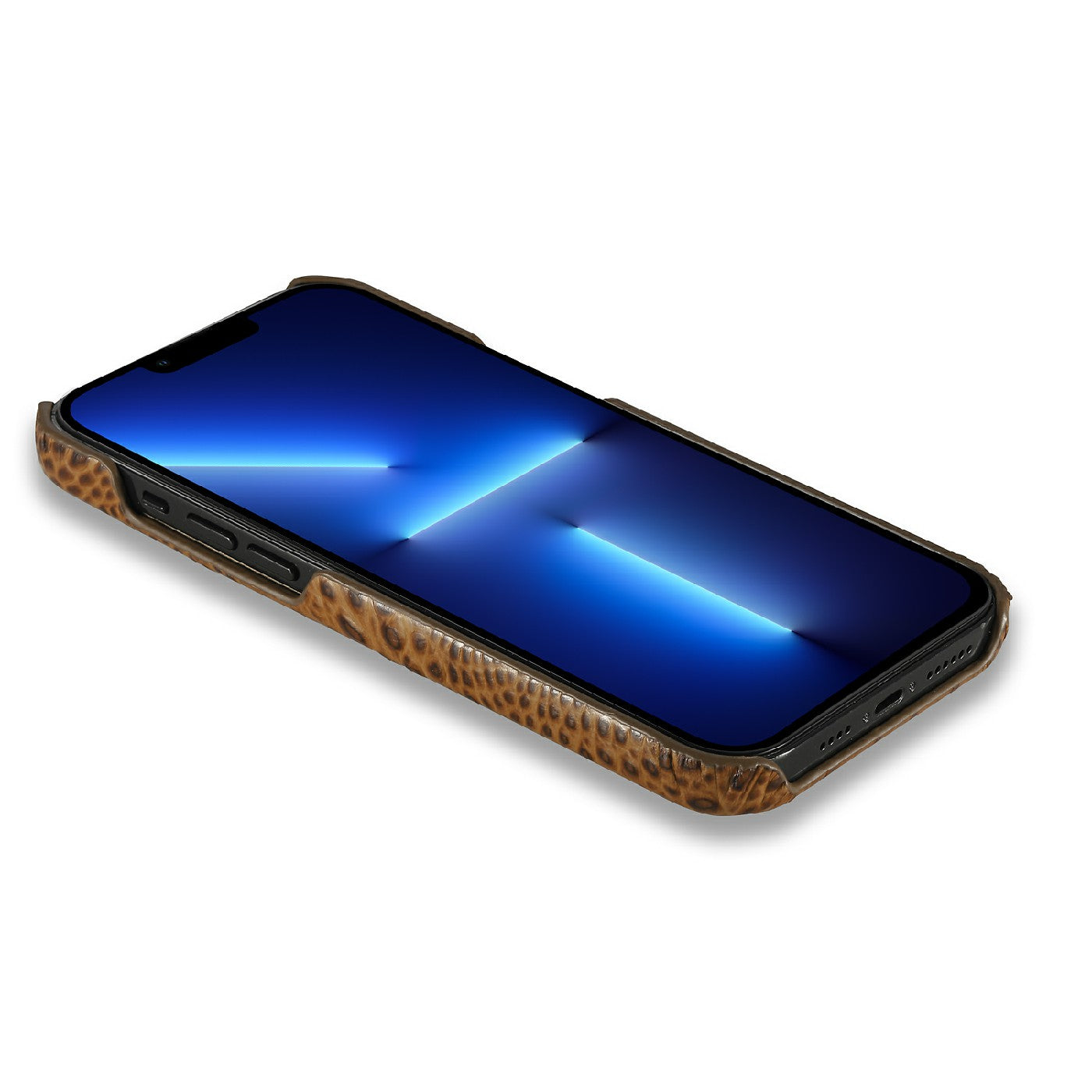 3D Crocodile Head Genuine Leather Coated PC Anti-Scratch Protective Back Case for iPhone 13 Pro Max 6.7 inch
