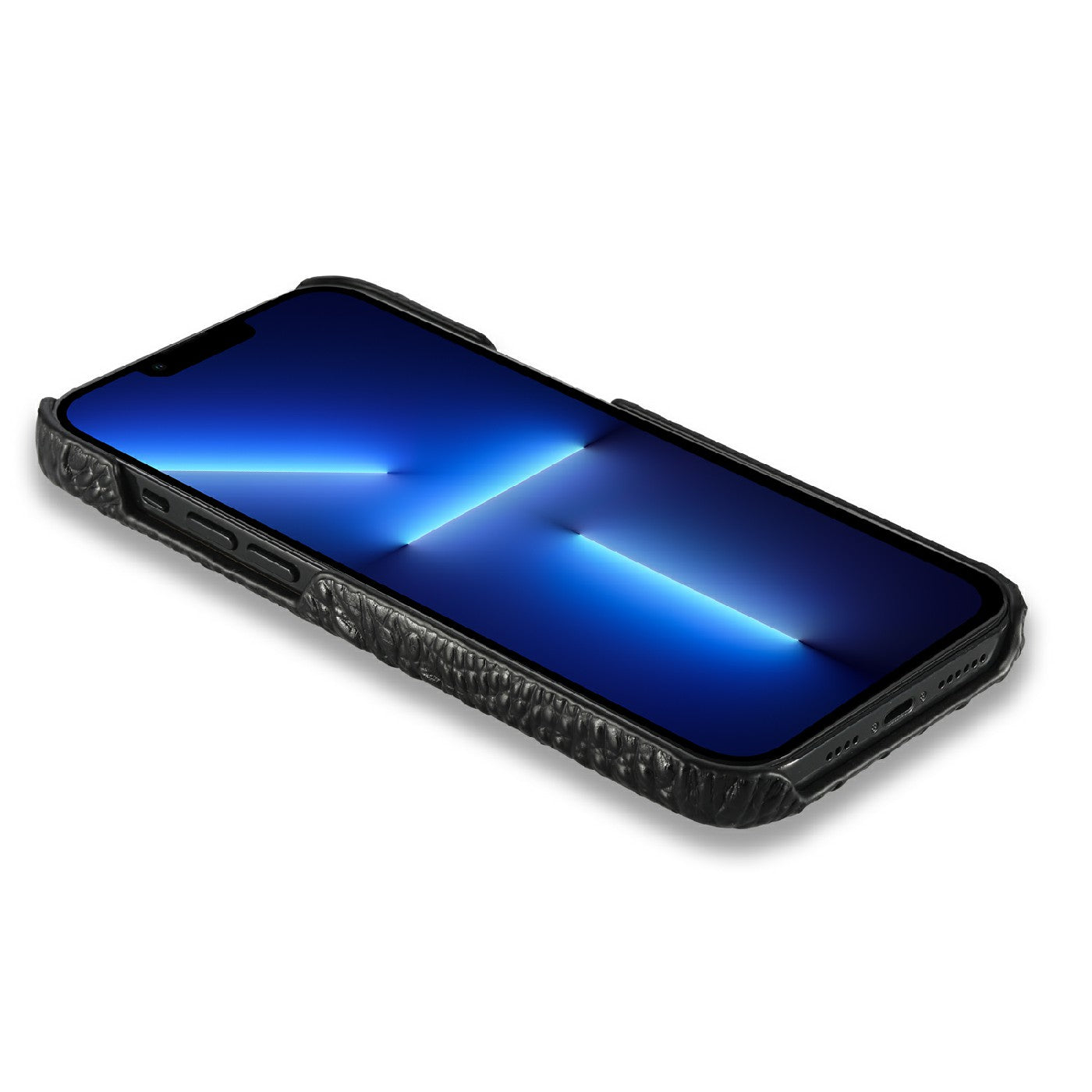 3D Crocodile Head Genuine Leather Coated PC Anti-Scratch Protective Back Case for iPhone 13 Pro Max 6.7 inch