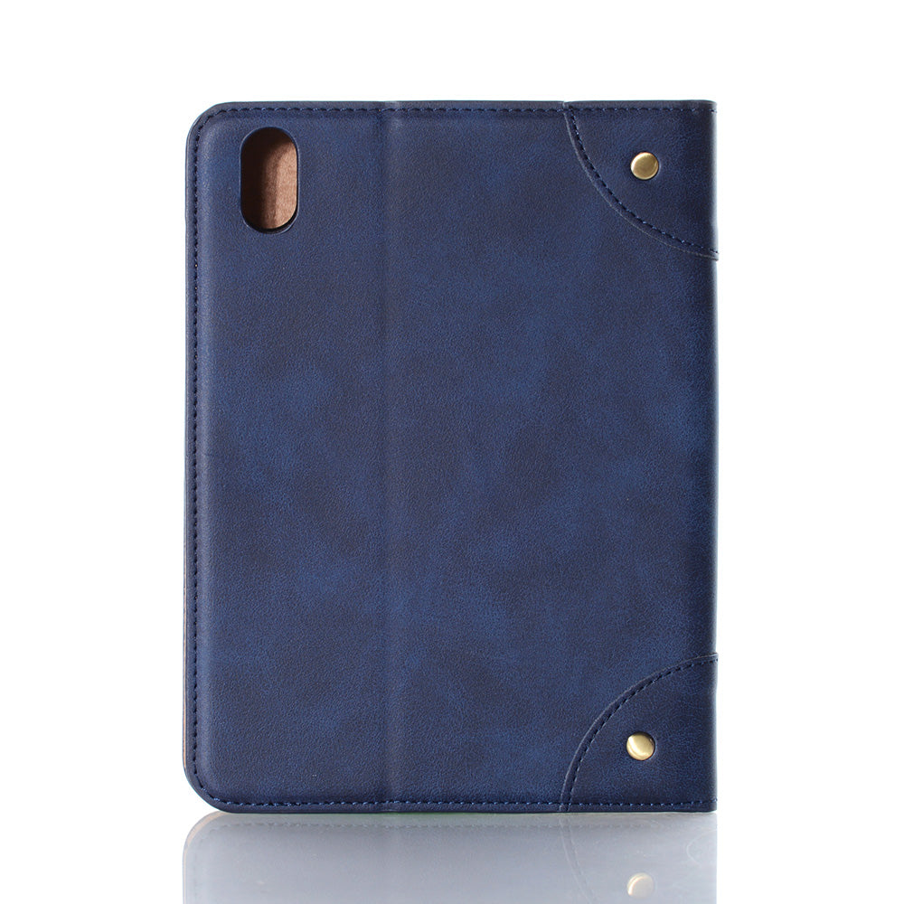 Retro Style Smart Sleep/Wake Up Tablet Leather Cover Case with Wallet Stand for iPad mini (2021)