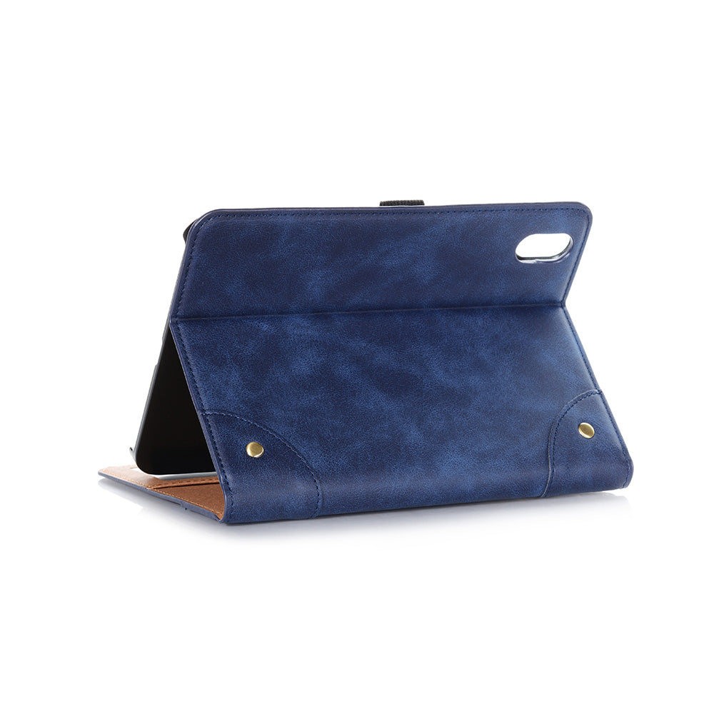 Retro Style Smart Sleep/Wake Up Tablet Leather Cover Case with Wallet Stand for iPad mini (2021)