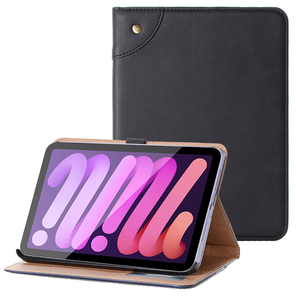 Retro Style Smart Sleep/Wake Up Tablet Leather Cover Case with Wallet Stand for iPad mini (2021)