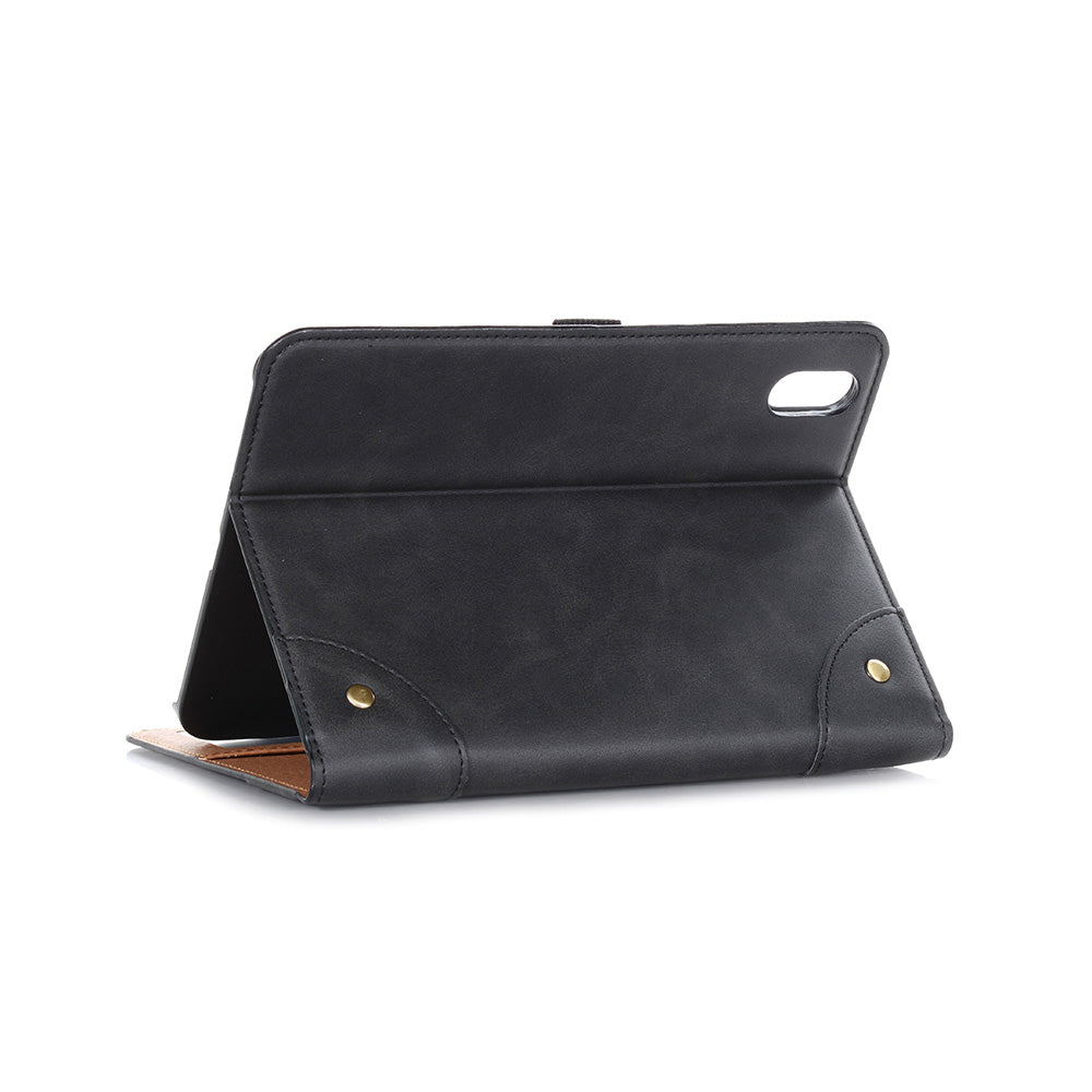 Retro Style Smart Sleep/Wake Up Tablet Leather Cover Case with Wallet Stand for iPad mini (2021)