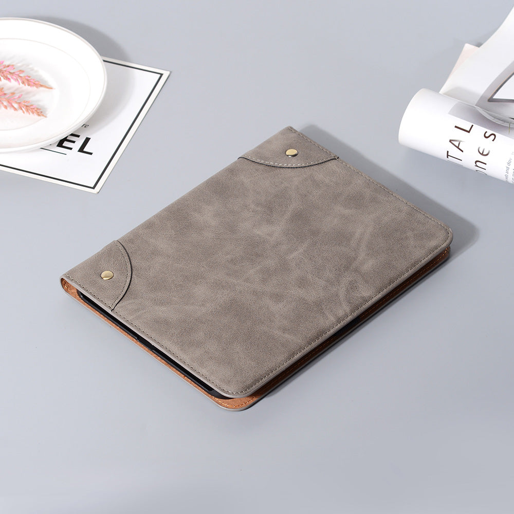 Retro Style Smart Sleep/Wake Up Tablet Leather Cover Case with Wallet Stand for iPad mini (2021)
