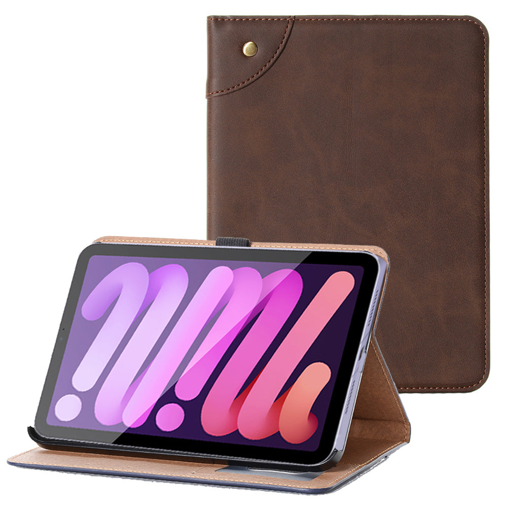 Retro Style Smart Sleep/Wake Up Tablet Leather Cover Case with Wallet Stand for iPad mini (2021)