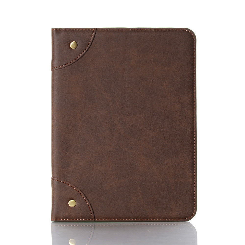 Retro Style Smart Sleep/Wake Up Tablet Leather Cover Case with Wallet Stand for iPad mini (2021)