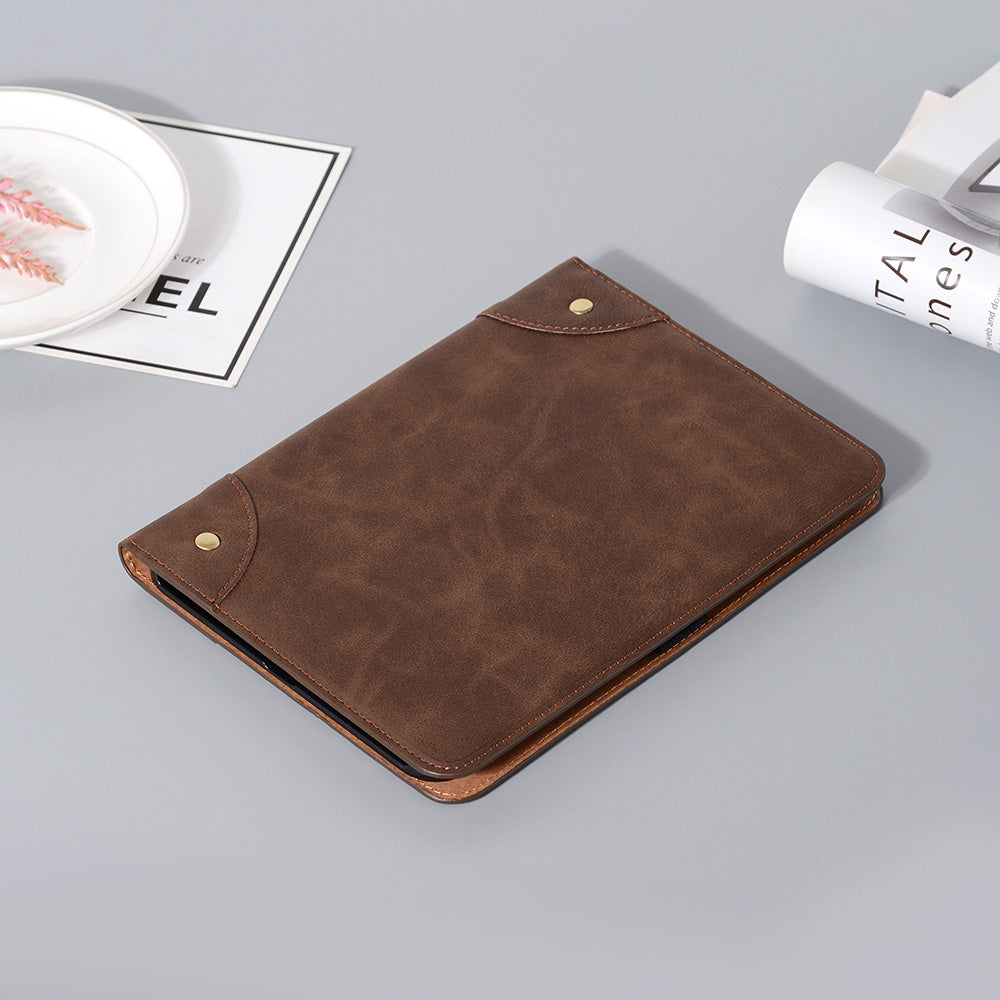Retro Style Smart Sleep/Wake Up Tablet Leather Cover Case with Wallet Stand for iPad mini (2021)