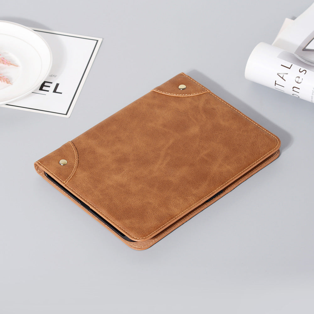 Retro Style Smart Sleep/Wake Up Tablet Leather Cover Case with Wallet Stand for iPad mini (2021)