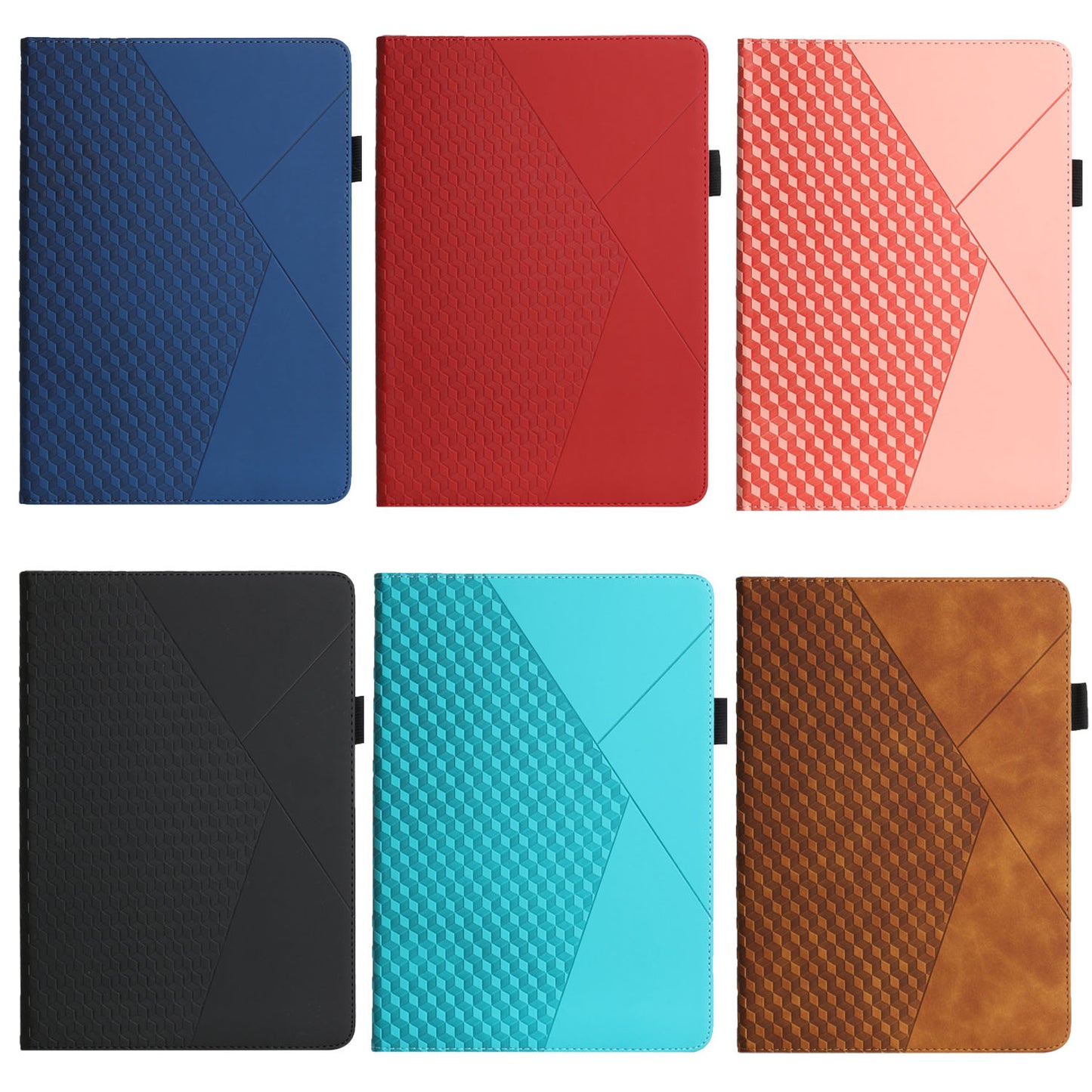 Rhombus Pattern Full Protection Anti-Drop Card Slots Design Skin-touch Feeling Stand Leather Tablet Case Cover for iPad Mini/Mini 2/mini 3/mini 4/mini (2019) 7.9 inch