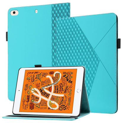 Rhombus Pattern Full Protection Anti-Drop Card Slots Design Skin-touch Feeling Stand Leather Tablet Case Cover for iPad Mini/Mini 2/mini 3/mini 4/mini (2019) 7.9 inch
