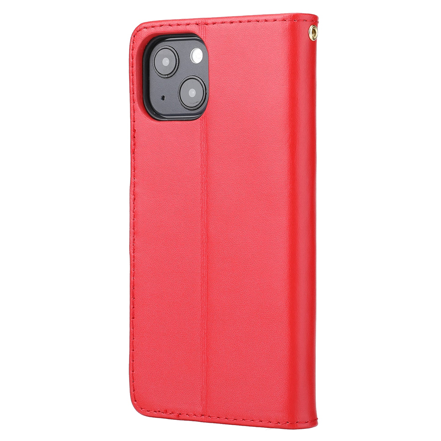 Retro Style Anti-theft Phone Case Genuine Leather Wallet Stand Case with Strap for iPhone 13 mini 5.4 inch