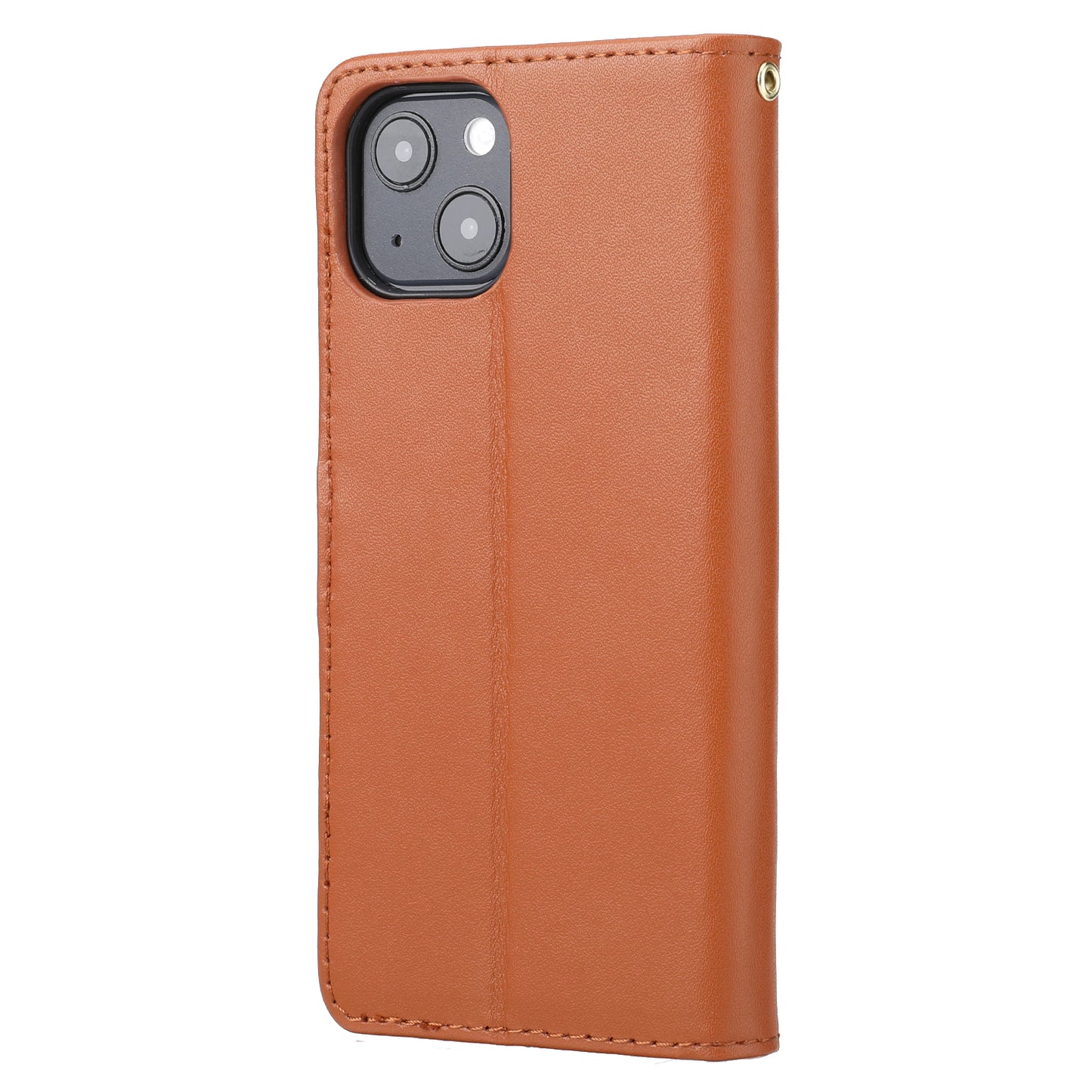 Retro Style Anti-theft Phone Case Genuine Leather Wallet Stand Case with Strap for iPhone 13 mini 5.4 inch