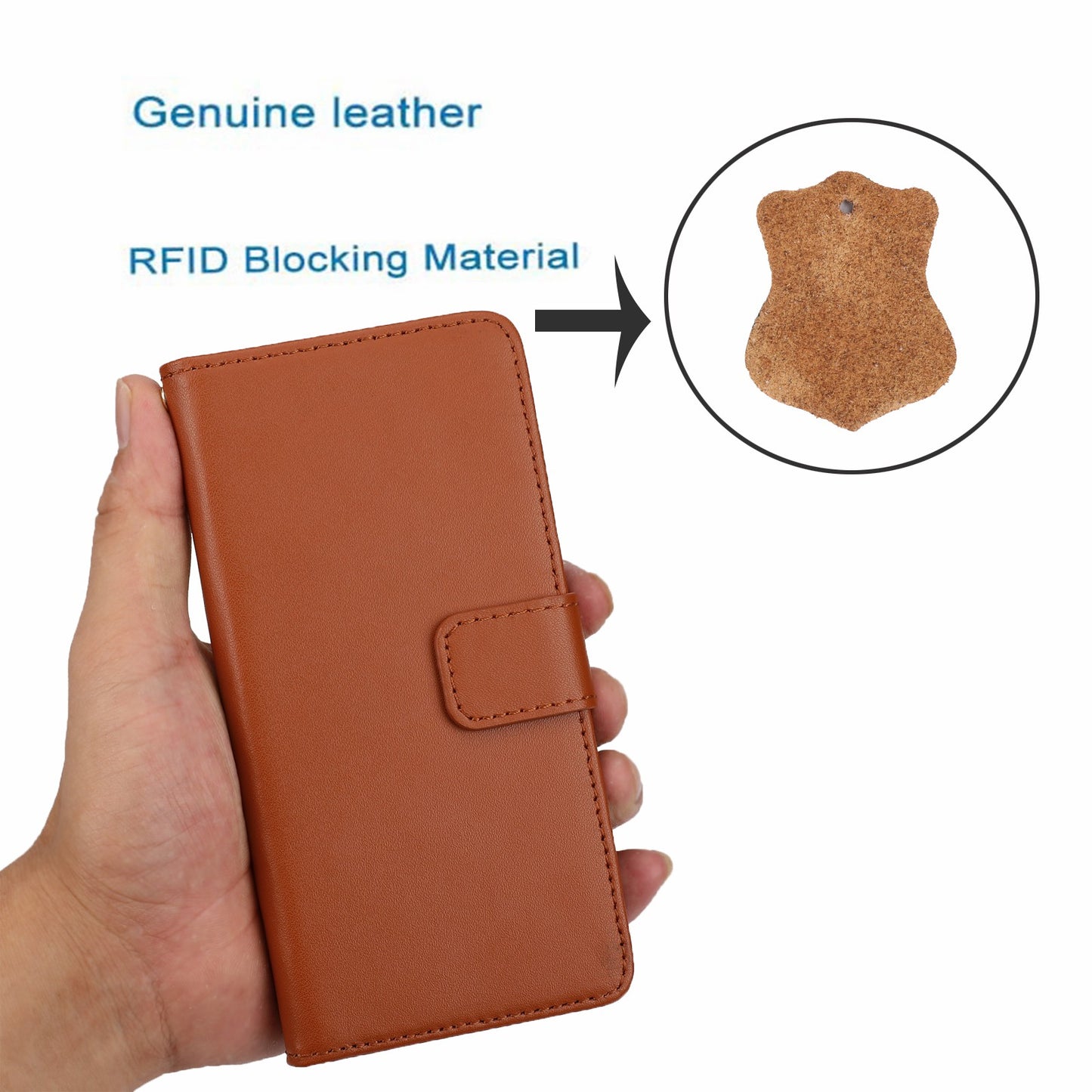 Retro Style Anti-theft Phone Case Genuine Leather Wallet Stand Case with Strap for iPhone 13 mini 5.4 inch