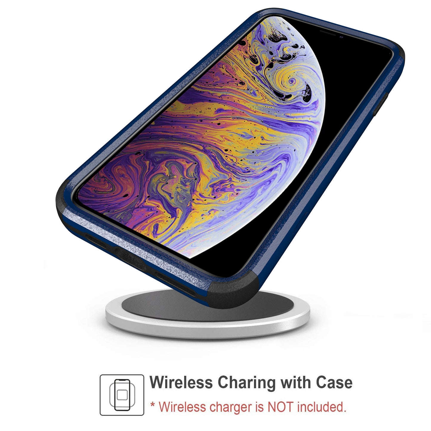 Anti-Drop Full Protection TPU + PC Hybrid Case Support Wireless Charging for iPhone X/XS