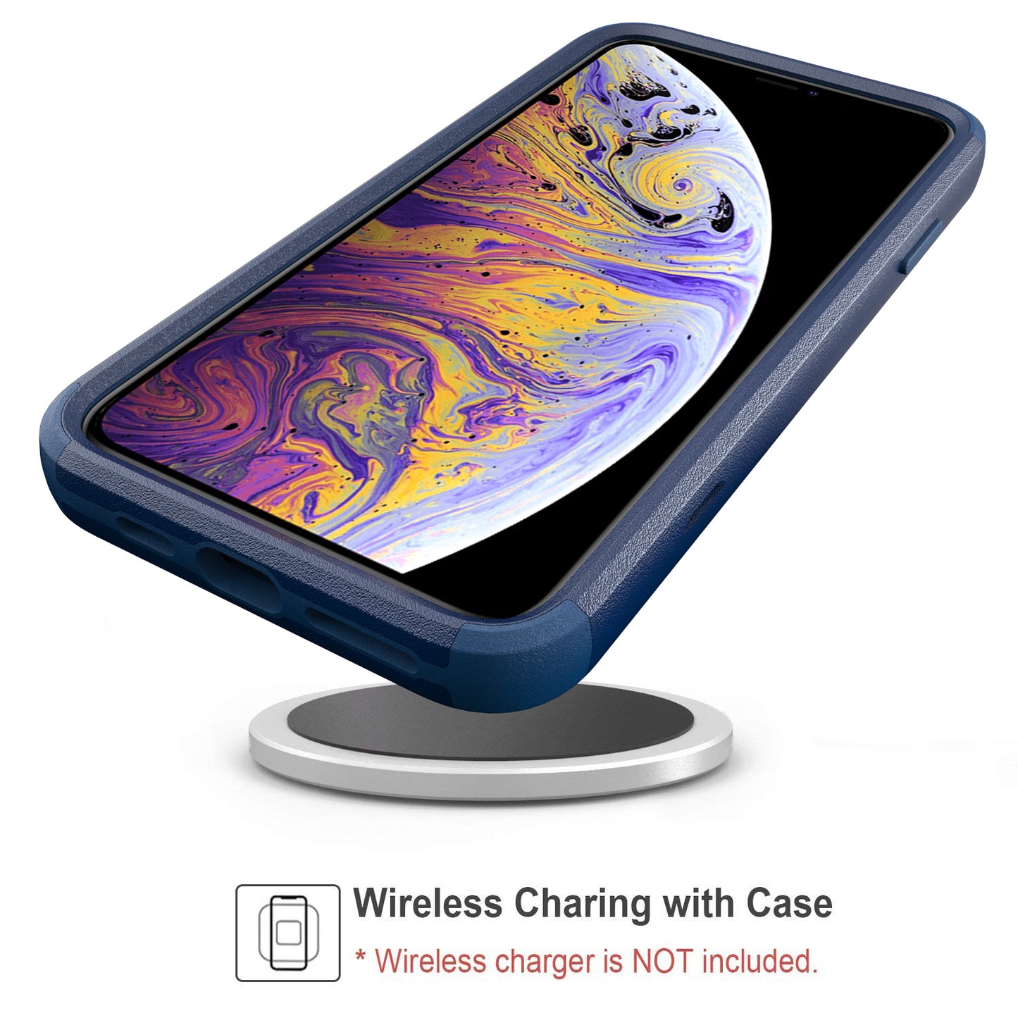 Anti-Drop Full Protection TPU + PC Hybrid Case Support Wireless Charging for iPhone X/XS