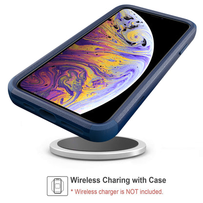 Anti-Drop Full Protection TPU + PC Hybrid Case Support Wireless Charging for iPhone X/XS
