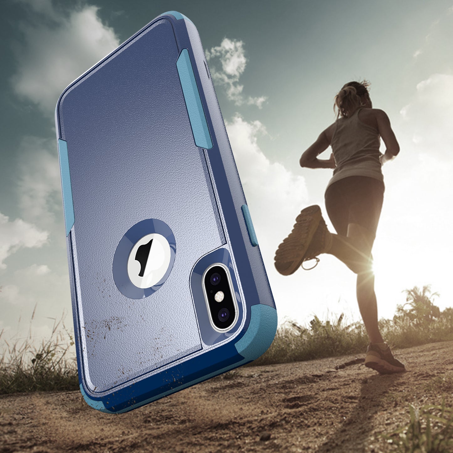 Anti-Drop Full Protection TPU + PC Hybrid Case Support Wireless Charging for iPhone X/XS