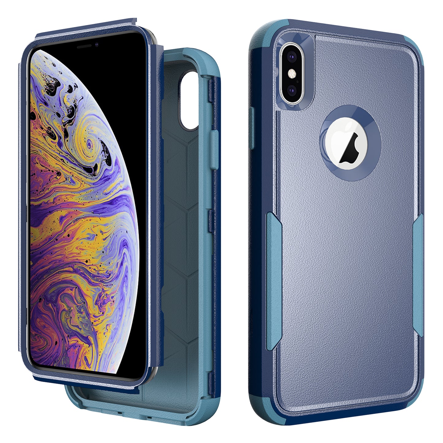 Anti-Drop Full Protection TPU + PC Hybrid Case Support Wireless Charging for iPhone X/XS