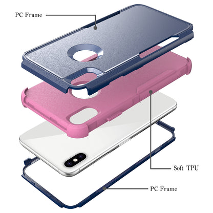 Anti-Drop Full Protection TPU + PC Hybrid Case Support Wireless Charging for iPhone X/XS