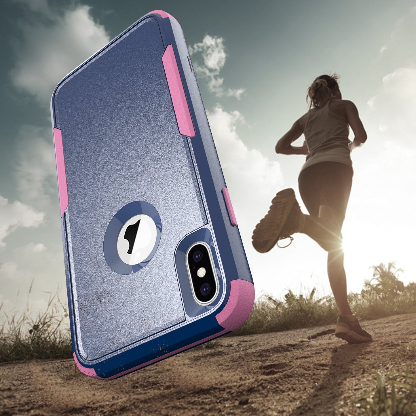 Anti-Drop Full Protection TPU + PC Hybrid Case Support Wireless Charging for iPhone X/XS