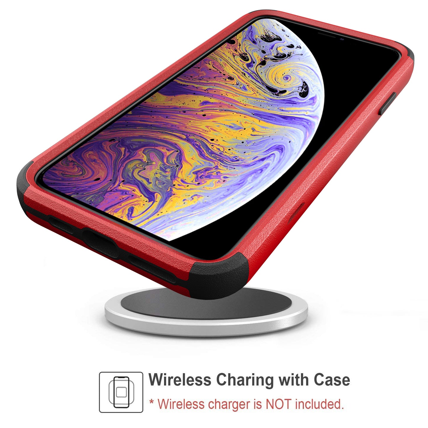 Anti-Drop Full Protection TPU + PC Hybrid Case Support Wireless Charging for iPhone X/XS