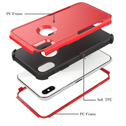 Anti-Drop Full Protection TPU + PC Hybrid Case Support Wireless Charging for iPhone X/XS