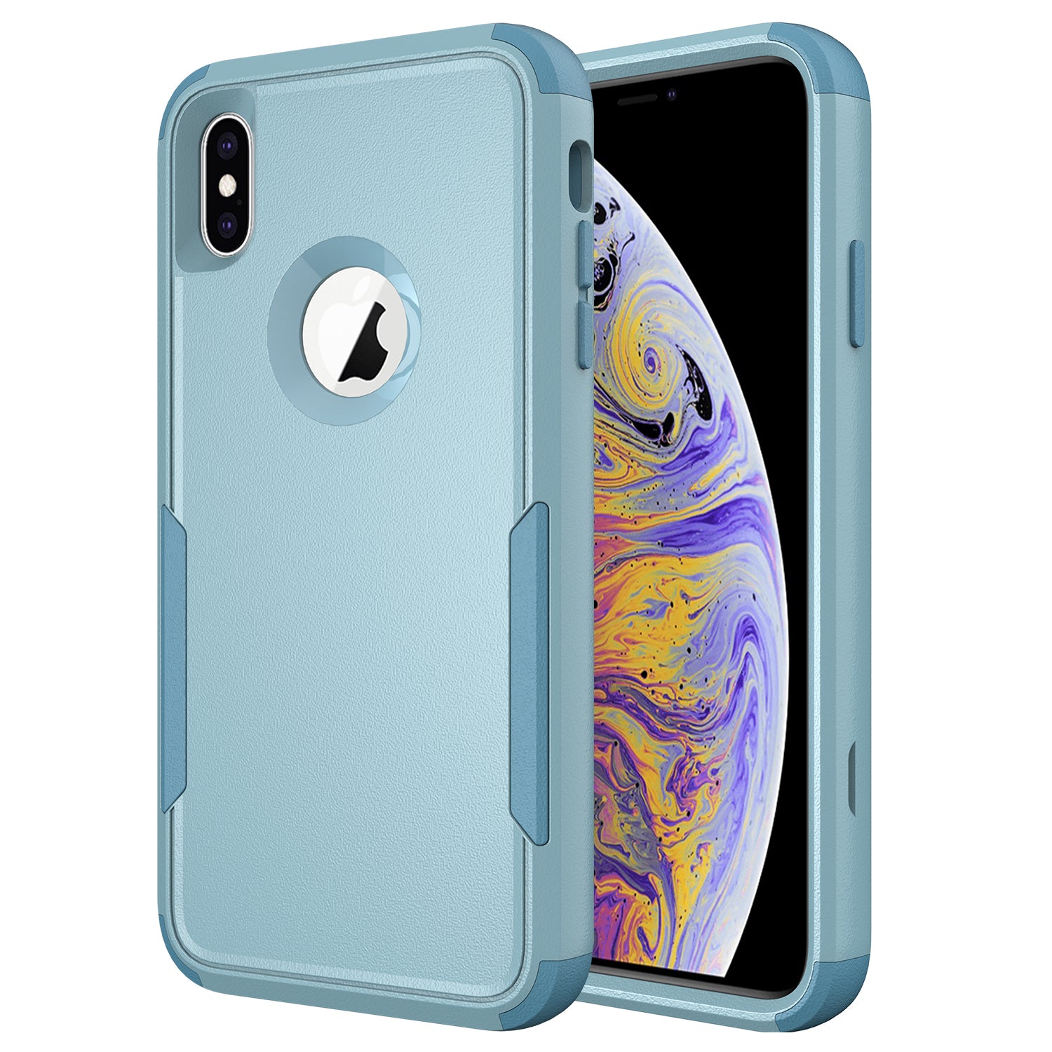 Anti-Drop Full Protection TPU + PC Hybrid Case Support Wireless Charging for iPhone X/XS