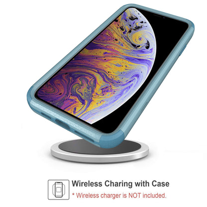 Anti-Drop Full Protection TPU + PC Hybrid Case Support Wireless Charging for iPhone X/XS