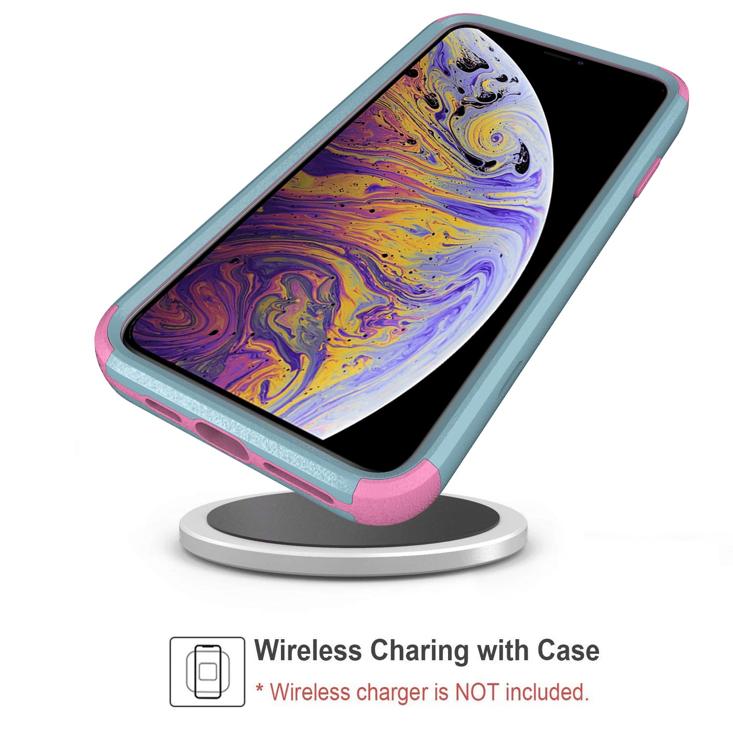 Anti-Drop Full Protection TPU + PC Hybrid Case Support Wireless Charging for iPhone X/XS