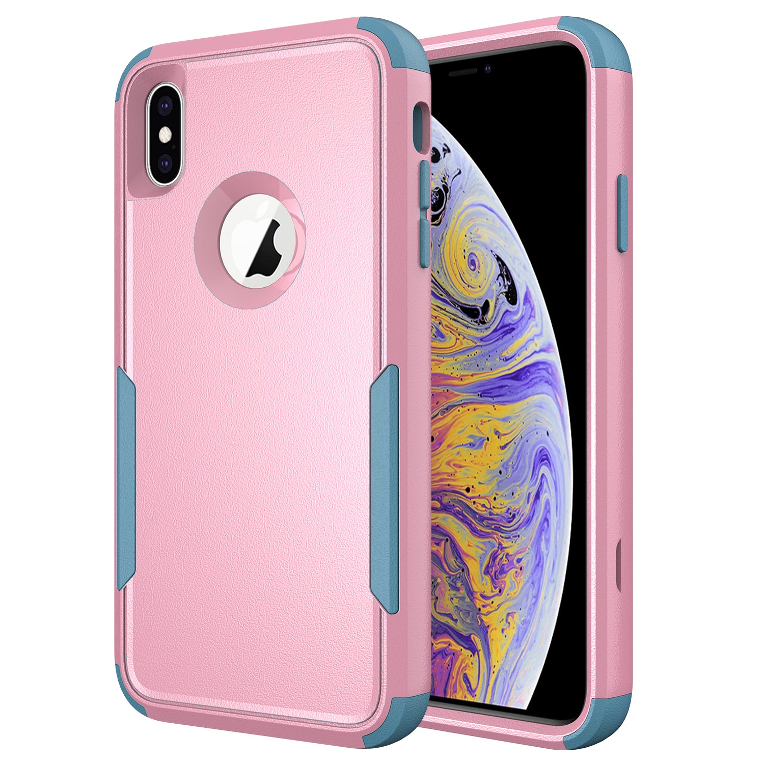 Anti-Drop Full Protection TPU + PC Hybrid Case Support Wireless Charging for iPhone X/XS