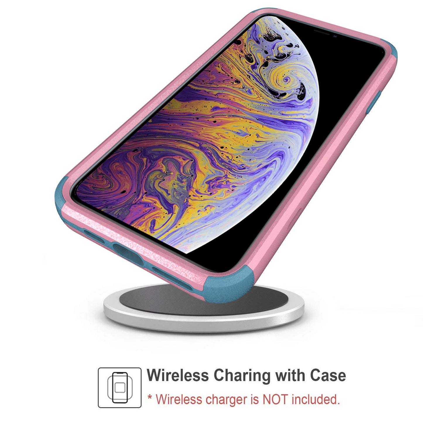 Anti-Drop Full Protection TPU + PC Hybrid Case Support Wireless Charging for iPhone X/XS