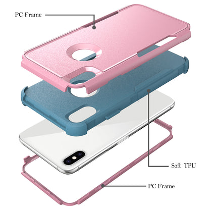 Anti-Drop Full Protection TPU + PC Hybrid Case Support Wireless Charging for iPhone X/XS